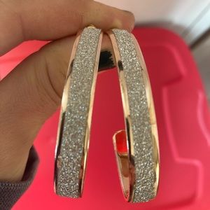 Pair of Rose Gold Earrings with Sparkles